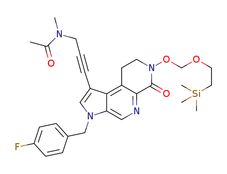 3-(4-fluorobenzyl)-1-(3-(N-methyl-acetamido)-prop-1-yn-1-yl)-7-{[2-(trimethylsilyl)ethoxy]methoxy}-3,7,8,9-tetrahydro-6H-pyrrolo[ 2,3-c]-1,7-naphthyridin-6-one