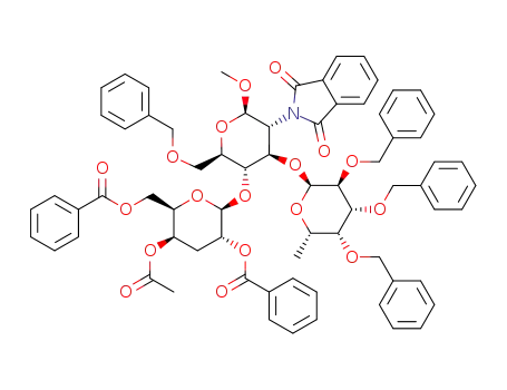 methyl (4-O-acetyl-2,6-di-O-benzoyl-3-deoxy-β-D-xylo-hexopyranosyl)-(1->4)-[2,3,4-tri-O-benzyl-α-L-fucopyranosyl-(1->3)]-6-O-benzyl-2-deoxy-2-phthalimido-β-Dglucopyranoside