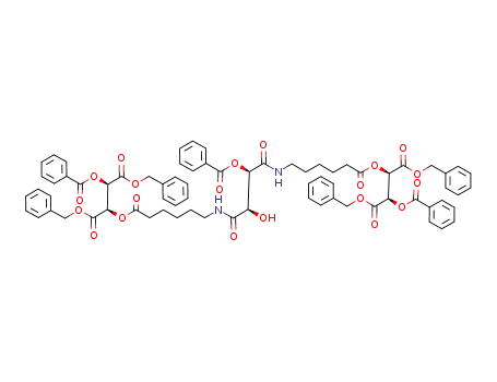 Molecular Structure of 862155-30-4 ((2R,3R)-2-Benzoyloxy-3-(6-{(2R,3R)-2-benzoyloxy-3-[5-((1R,2R)-2-benzoyloxy-1,2-bis-benzyloxycarbonyl-ethoxycarbonyl)-pentylcarbamoyl]-3-hydroxy-propionylamino}-hexanoyloxy)-succinic acid dibenzyl ester)