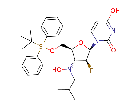 1-{5'-O-[(tert-butyl)diphenylsilyl]-2',3'-dideoxy-2'-fluoro-3'-[hydroxy(2-methylpropyl)amino]-β-D-arabinofuranosyl}uracil