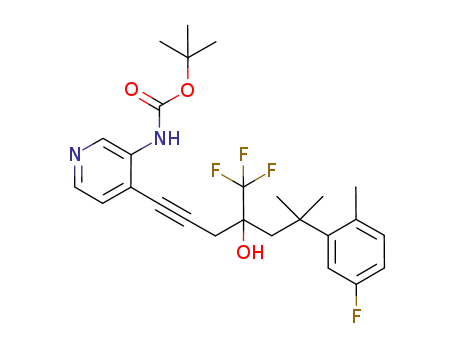 {4-[6-(5-fluoro-2-methylphenyl)-4-hydroxy-6-methyl-4-trifluoromethylhept-1-ynyl]pyridin-3-yl}carbamic acid tert-butyl ester