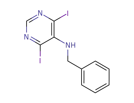 Molecular Structure of 754190-39-1 (N-BENZYL-4,6-DIIODOPYRIMIDIN-5-AMINE)