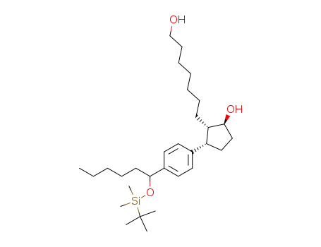 Cyclopentaneheptanol,
2-[4-[1-[[(1,1-dimethylethyl)dimethylsilyl]oxy]hexyl]phenyl]-5-hydroxy-,
(1S,2S,5S)-