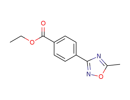 Molecular Structure of 850375-01-8 (ETHYL 4-(5-METHYL-1,2,4-OXADIAZOL-3-YL)BENZOATE)