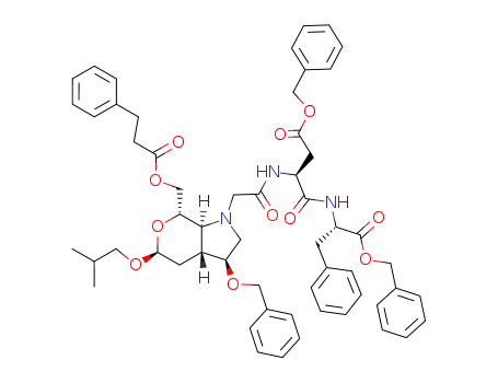 (S)-N-((S)-1-Benzyloxycarbonyl-2-phenyl-ethyl)-3-{2-[(3S,3aR,5S,7S,7aS)-3-benzyloxy-5-isobutoxy-7-(3-phenyl-propionyloxymethyl)-hexahydro-pyrano[3,4-b]pyrrol-1-yl]-acetylamino}-succinamic acid benzyl ester