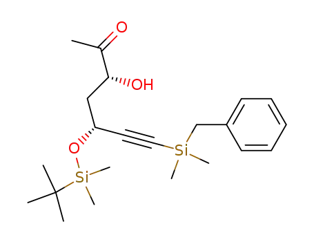 6-Heptyn-2-one,
5-[[(1,1-dimethylethyl)dimethylsilyl]oxy]-7-[dimethyl(phenylmethyl)silyl]-3-
hydroxy-, (3R,5R)-