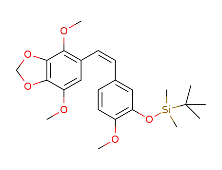 Molecular Structure of 1257320-99-2 (3,4-methylenedioxy-2,4',5-trimethoxy-3'-O-t-butyldimethylsilylstilbene)