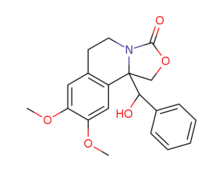 Molecular Structure of 653601-44-6 (3H-Oxazolo[4,3-a]isoquinolin-3-one,
1,5,6,10b-tetrahydro-10b-(hydroxyphenylmethyl)-8,9-dimethoxy-)