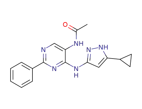 N-[4-[(5-cyclopropyl-1H-pyrazol-3-yl)amino]-2-phenyl-pyrimidin-5-yl]acetamide