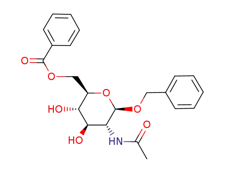 Molecular Structure of 851189-13-4 (benzyl 2-acetamido-6-O-benzoyl-2-deoxy-β-D-glucopyranoside)
