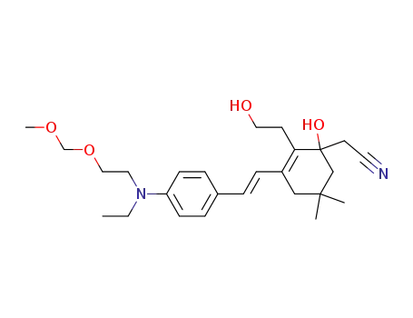 [3-((E)-2-{4-[Ethyl-(2-methoxymethoxy-ethyl)-amino]-phenyl}-vinyl)-1-hydroxy-2-(2-hydroxy-ethyl)-5,5-dimethyl-cyclohex-2-enyl]-acetonitrile