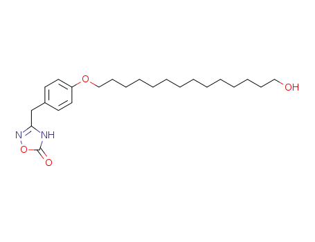 Molecular Structure of 310869-77-3 (1,2,4-Oxadiazol-5(2H)-one,
3-[[4-[(14-hydroxytetradecyl)oxy]phenyl]methyl]-)