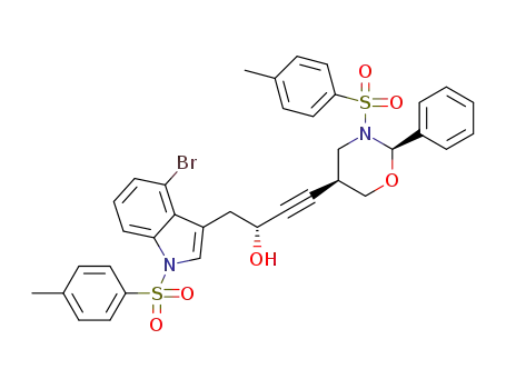 (R)-1-(4-bromo-1-tosyl-1H-indol-3-yl)-4-[(2R,5S)-2-phenyl-3-tosyl-1,3-oxazinan-5-yl]but-3-yn-2-ol