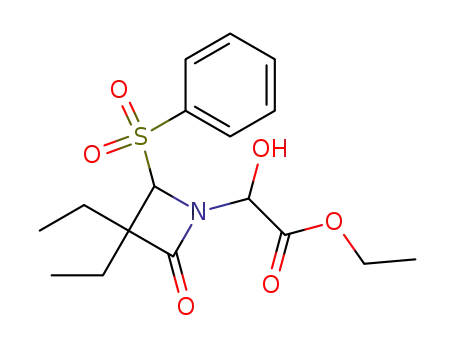 (2-benzenesulfonyl-3,3-diethyl-4-oxo-azetidin-1-yl)-hydroxy-acetic acid ethyl ester