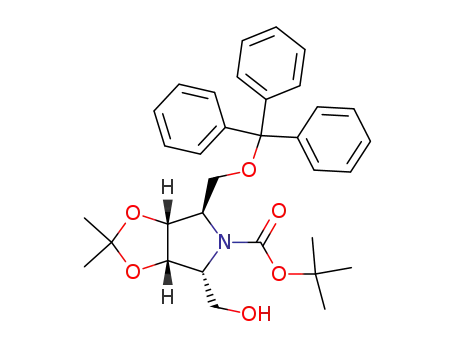 (2R,3R,4S,5R)-N-tert-butoxycarbonyl-3,4-isopropylidenedioxy-2-trityloxymethyl-5-hydroxymethylpyrrolidine
