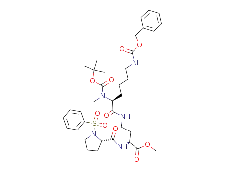 (2S)-2-({(2S)-1-[(phenylsulfonyl)pyrrolidin-2-yl]carbonyl}amino)-4-({(2S)-6-[(benzyloxycarbonyl)amino]-2-[(tert-butoxycarbonyl)(methyl)amino]hexanoyl}amino)butanoic acid methyl ester
