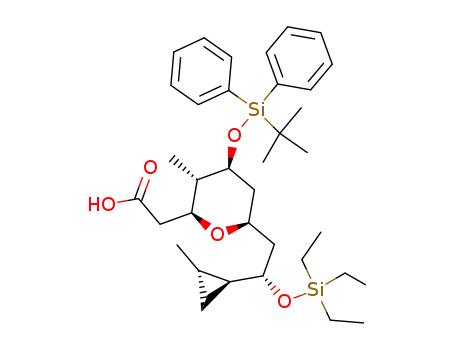 {(2S,3S,4S,6R)-4-(tert-Butyl-diphenyl-silanyloxy)-3-methyl-6-[(S)-2-((1S,2S)-2-methyl-cyclopropyl)-2-triethylsilanyloxy-ethyl]-tetrahydro-pyran-2-yl}-acetic acid
