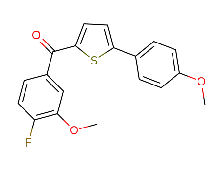 Molecular Structure of 1255940-11-4 ((4-fluoro-3-methoxyphenyl)[5-(4-methoxyphenyl)-2-thienyl]methanone)