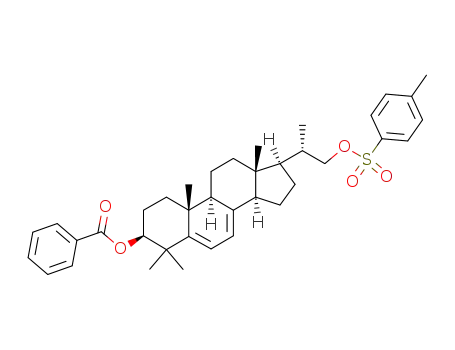 Molecular Structure of 552302-71-3 ((3β,20S)-21-O-Tosyl-4,4,20-trimethyl-pregna-5,7-diene-3,21-diol 3-Benzoate)