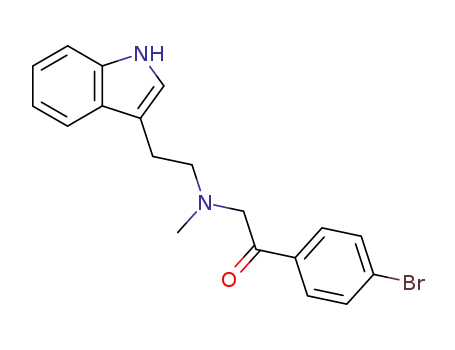 Molecular Structure of 760957-20-8 (1-(4-bromo-phenyl)-2-{[2-(1<i>H</i>-indol-3-yl)-ethyl]-methyl-amino}-ethanone)