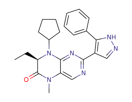 (R)-8-cyclopentyl-7-ethyl-5-methyl-2-(5-phenyl-1H-pyrazol-4-yl)-7,8-dihydropteridin-6(5H)-one