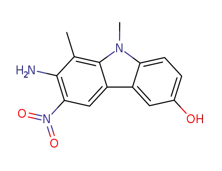 Molecular Structure of 832723-92-9 (9H-Carbazol-3-ol, 7-amino-8,9-dimethyl-6-nitro-)