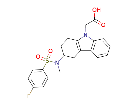 Molecular Structure of 844639-57-2 ((+)-3-[[(4-FLUOROPHENYL)SULFONYL]METHYLAMINO]-1,2,3,4-TETRAHYDRO-9H-CARBAZOLE-9-ACETIC ACID)