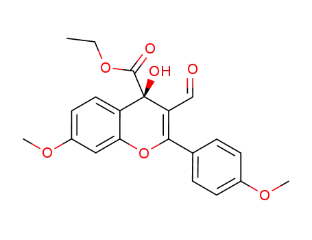 (R) ethyl 3-formy-4-hydroxy-7-methoxy-2-(4-methoxyphenyl)-4H-chromene-4-carboxylate