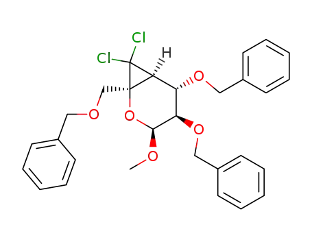 (1S,3S,4R,5S,6S)-4,5-bis(benzyloxy)-1-[(benzyloxy)methyl]-7,7-dichloro-3-methoxy-2-oxabicyclo[4.1.0]heptane