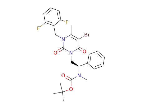 3-[(2R)-[N-(tert-butoxycarbonyl)-N-methylamino]-2-phenylethyl]-1-(2,6-difluorobenzyl)-5-bromo-6-methyluracil