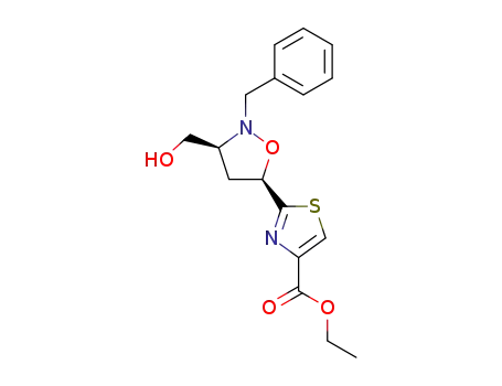 4-Thiazolecarboxylic acid,
2-[(3S,5R)-3-(hydroxymethyl)-2-(phenylmethyl)-5-isoxazolidinyl]-, ethyl
ester