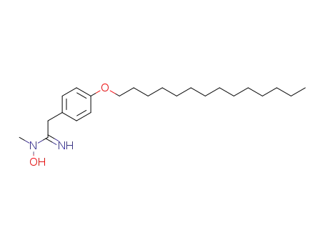 Molecular Structure of 850143-76-9 (Benzeneethanimidamide, N-hydroxy-N-methyl-4-(tetradecyloxy)-)