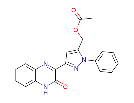 Molecular Structure of 66895-41-8 (2(1H)-Quinoxalinone, 3-[5-[(acetyloxy)methyl]-1-phenyl-1H-pyrazol-3-yl]-)