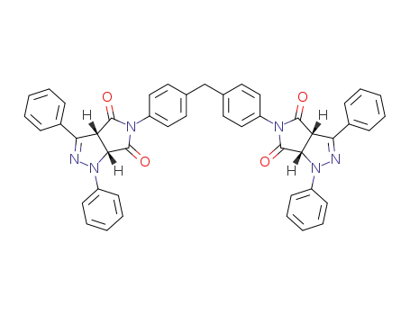Molecular Structure of 1251004-64-4 ((3aR,6aR,3a'S,6a'S)-5,5'-[methylenebis(4,1-phenylene)]bis(3a,6a-dihydro-1,3-diphenylpyrrolo[3,4-c]pyrazole-4,6(1H,5H)-dione))