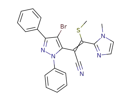 2-(1,3-diphenyl-4-bromopyrazol-5-yl)-3-(methylthio)-3-(1-N-methylimidazol-2-yl)-2-propenenitrile