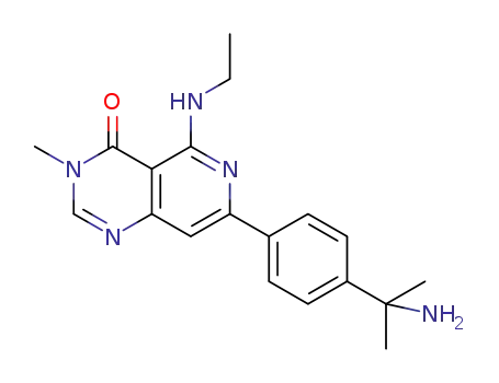 Molecular Structure of 1263076-97-6 (7-[4-(2-aminopropan-2-yl)phenyl]-5-(ethylamino)-3-methyl-3H,4H-pyrido[4,3-d]pyrimidin-4-one)