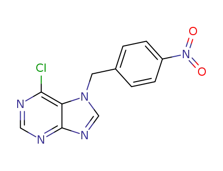 Molecular Structure of 4230-25-5 (7H-Purine, 6-chloro-7-[(4-nitrophenyl)methyl]-)