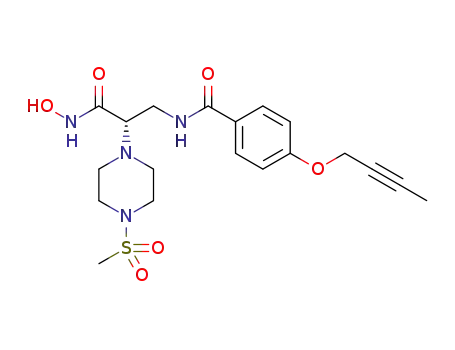Molecular Structure of 1271520-92-3 (4-but-2-ynyloxy-N-[(S)-2-hydroxycarbamoyl-2-(4-methanesulphonylpiperazin-1-yl)ethyl]benzamide)