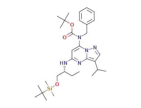 (R)-tert-butyl benzyl(5-((1-((tert-butyldimethylsilyl)oxy)butan-2-yl)amino)-3-isopropylpyrazolo[1,5-a]pyrimidin-7-yl)carbamate