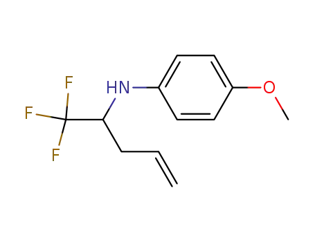 Molecular Structure of 592537-94-5 (Benzenamine, 4-methoxy-N-[1-(trifluoromethyl)-3-butenyl]-)