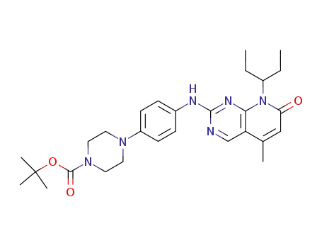 4-{4-[8-(1-ethylpropyl)-5-methyl-7-oxo-7,8-dihydropyrido[2,3-d]pyrimidin-2-ylamino]phenyl}piperazine-1-carboxylic acid tert-butyl ester