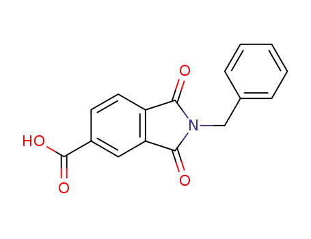 Molecular Structure of 67822-75-7 (2-BENZYL-1,3-DIOXOISOINDOLINE-5-CARBOXYLIC ACID)
