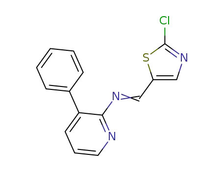 Molecular Structure of 1263089-43-5 (N-[(2-chloro-5-thiazolyl)methylene]-3-phenyl-2-pyridinamine)