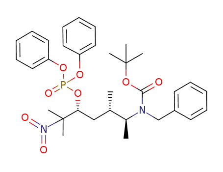 Molecular Structure of 861821-19-4 (5(S),3(R),6(S)-[N-benzyl-N-(tert-butyloxycarbonyl)]amino-2,5-dimethyl-2-nitro-3-(diphenylphosphatoxy)heptane)