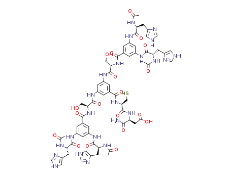 (S)-3-{(R)-2-[3,5-Bis-((S)-2-{3,5-bis-[(S)-2-acetylamino-3-(1H-imidazol-4-yl)-propionylamino]-benzoylamino}-3-hydroxy-propionylamino)-benzoylamino]-3-mercapto-propionylamino}-succinamic acid