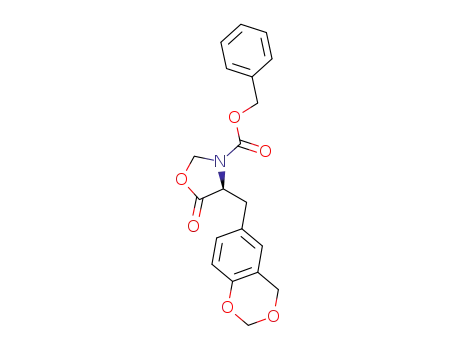 Molecular Structure of 698386-61-7 (benzyl (S)-4-(4H-1,3-benzodioxin-6-ylmethyl)-5-oxo-1,3-oxazolane-3-carboxylate)
