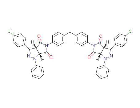Molecular Structure of 1251004-66-6 ((3aR,6aR,3a'S,6a'S)-5,5'-[methylenebis(4,1-phenylene)]bis[3-(4-chlorophenyl)-3a,6a-dihydro-1-phenylpyrrolo[3,4-c]pyrazole-4,6(1H,5H)-dione])