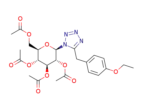 2,3,4,6-tetra-O-acetyl-1-{5-[(4-ethoxyphenyl)methyl]-1H-tetrazol-1-yl}-1-deoxy-β-D-glucopyranose