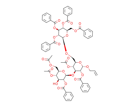 allyl 4,6-di-O-acetyl-2-O-benzoyl-β-D-glucopyranosyl-(1->3)-[2,3,4,6-tetra-O-benzoyl-β-D-glucopyranosyl-(1->6)]-4-O-acetyl-2-O-benzoyl-α-D-glucopyranoside