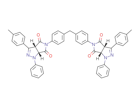 Molecular Structure of 1251004-73-5 ((3aR,6aR,3a'S,6a'S)-5,5'-[methylenebis(4,1-phenylene)]bis[3a,6a-dihydro-3-(4-methylphenyl)-1-phenylpyrrolo[3,4-c]pyrazole-4,6(1H,5H)-dione])